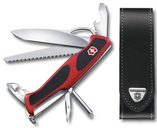Victorinox 0.9663.MC, Карманный нож Ranger 78 M Grip + кожаный чехол 4.0505.L