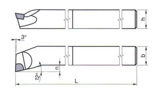 Нож токарный NNWb ISO9R 1212 P20 12x12 3 шт.