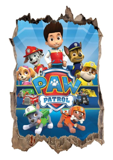 Наклейка на стену с плакатом PAW PATROL 3D XL