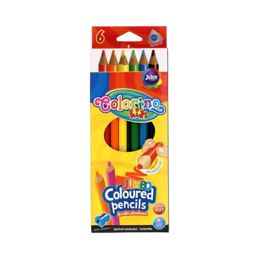 Kredki ołówkowe 6kol trójkątne Jumbo Colorino