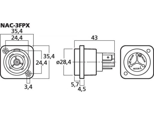 Розетка NEUTRIK PowerCON True1 16А