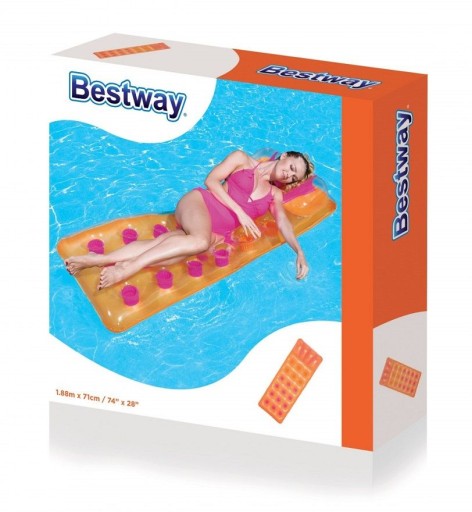 Bestway 43015 P: Матрас для плавания 188x71 см, выдерживает нагрузку до 90 кг.