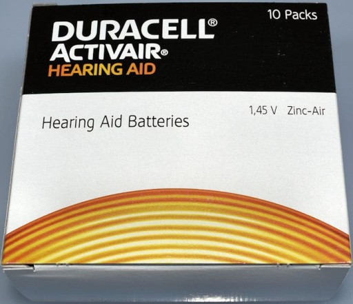 30 батареек для слуховых аппаратов DURACELL 13 PR48