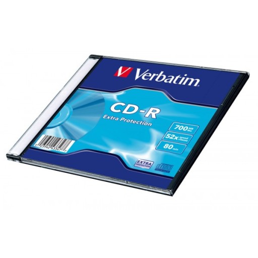 VERBATIM CD-R 700 МБ, 80 мин, тонкий футляр, 10 шт. в коробке!