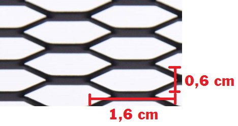 АЛЮМИНИЕВАЯ СЕТКА 100x25 ЧЕРНАЯ КЛЕТОЧНАЯ СЕТКА ДЛЯ РЕШЕТКИ 16x7MM TUNING