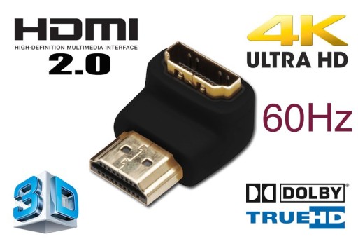 Угол адаптера HDMI-HDMI 2.0 «мама-папа», 4K, 60 Гц