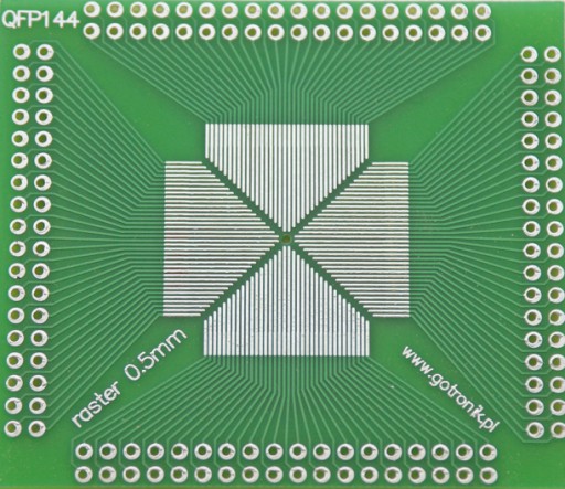 Печатная плата TQFP144, шаг контактов 0,5 мм PCB-088