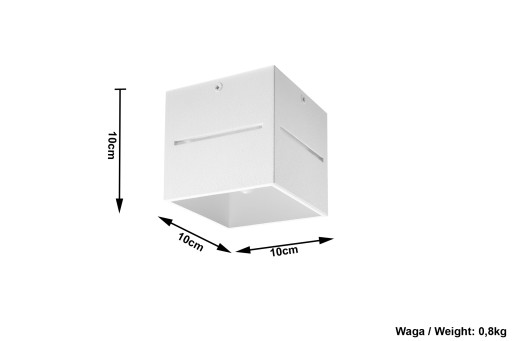 Потолочный светильник LOBO, алюминиевый куб, белый потолочный светильник