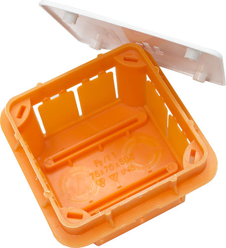PUSZKA P/T Z BIAŁĄ POKRYWĄ 76×76×52mm CZARNA 11.1