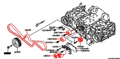 КОМПЛЕКТ ГРМ SUBARU LEGACY OUTBACK 2.0 2.5