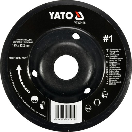 YATO YT-59168 Выпуклый рашпиль по дереву 125 мм № 1