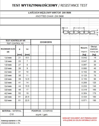 УЗЕЛ ЦЕПЬ ОЦИНКОВАННЫЙ DIN 5686 2,2мм - 80 метров