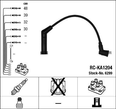 NGK КАБЕЛИ RC-KA1204 6299