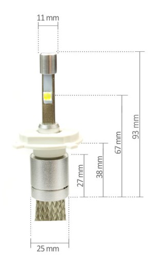 Комплект светодиодов CREE H4 80 Вт 9600 лм, лампы 4-го поколения 3R