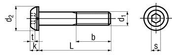 Черный шариковый винт M4x14 с внутренним шестигранником 10 шт.