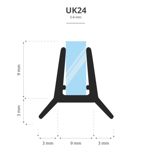 Уплотнитель для душевой кабины 110 см UK24-06