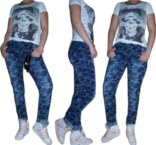 SPRING JEANS CAMO Брюки с камуфляжным принтом сексуальные SLIM FIT S 36