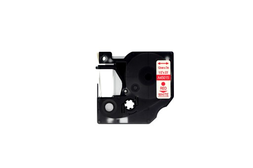 Taśma do Dymo D1 45015 12mm biała/czerwony