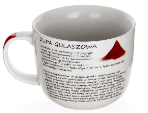 KUBEK XXL ZUPA GULASZOWA Z PRZEPISEM 730 ML BANQUET DUŻY KUBEK 0,73L