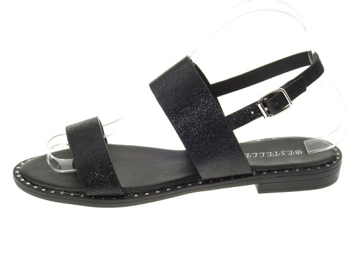 Sandały Klasyczne gładkie L169 Black r.39