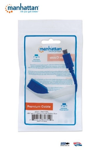 Кабель-адаптер Manhattan USB 3.0 USB-C 3.1 К USB-A M/F 0,15 м