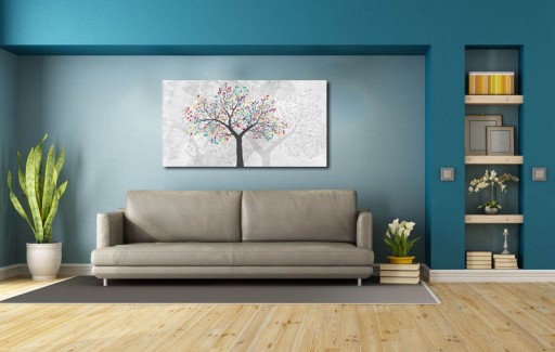 obraz DRZEWO KOLOROWE -D2- 120x70cm na płótnie