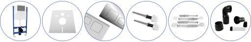 Zestaw 6w1 Slim 9cm Stelaż Podtynkowy WC H Chrom