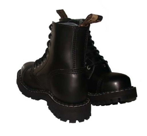 GLANY STEEL 8 DZIUROWE WYSOKIE Czarne Model 113/114/O Skórzane Rozmiar 39