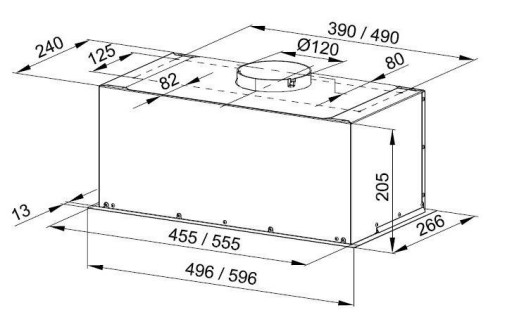 Вытяжка ПОД ШКАФОМ 60 см СТАЛЬ Globalo DELICO 60.1 INOX LED FILTER*