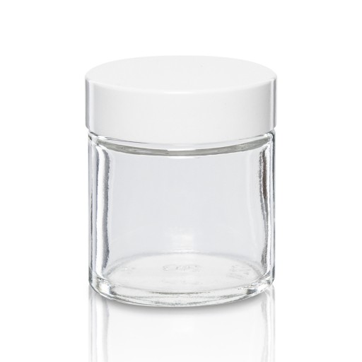Słoik szklany 30ml bezbarwny z nakrętką białą