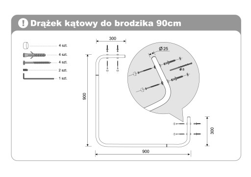 УГЛОВАЯ ДУШЕВАЯ ШТОРКА ДУШЕВОЙ ПОДДОН 90X90