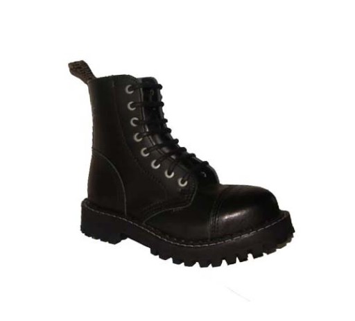 GLANY STEEL 8 DZIUROWE WYSOKIE Czarne Model 113/114/O Skórzane Rozmiar 39