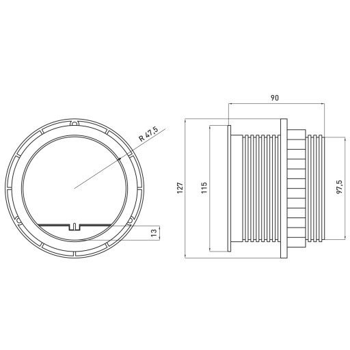 Утопленная розетка, спрятанная в столешнице fi 100 USB CHARGER