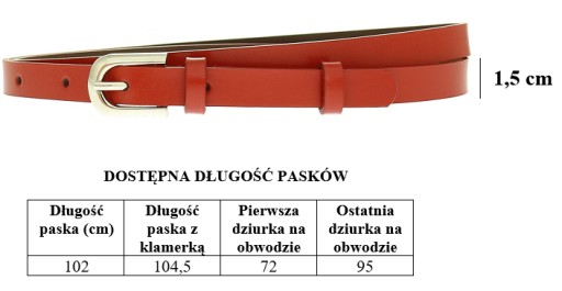 РЕМЕНЬ УЗКИЙ ЖЕНСКИЙ КОЖАНЫЙ 1,5 см КРАСНАЯ КОЖАНАЯ