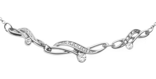 SREBRNY NASZYJNIK KOLIA Z KRYSZTAŁAMI SWAROVSKI
