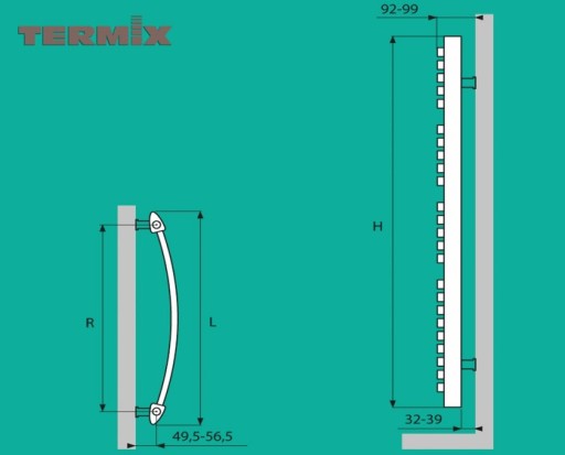 ТЕРМИКС ВЕГАНА РАДИАТОР 700 x 475 БЕЛЫЙ