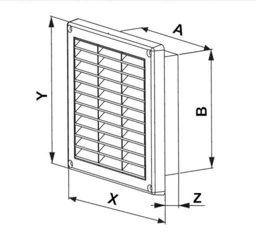 РЕШЕТКА ВЕНТИЛЯЦИОННАЯ AWENTA T43 13x13 ЖАЛЮЗИ