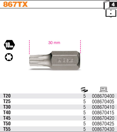 KOŃCÓWKA TORX BETA 867TX/20 T20 ZABIERAK 10MM