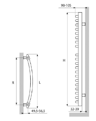 TERMIX SYRIUSZ ARC РАДИАТОР 1400 x 475 БЕЛЫЙ