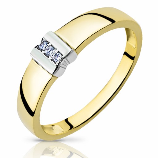 Elegancki Złoty Pierścionek z Cyrkoniami 333 r9-23