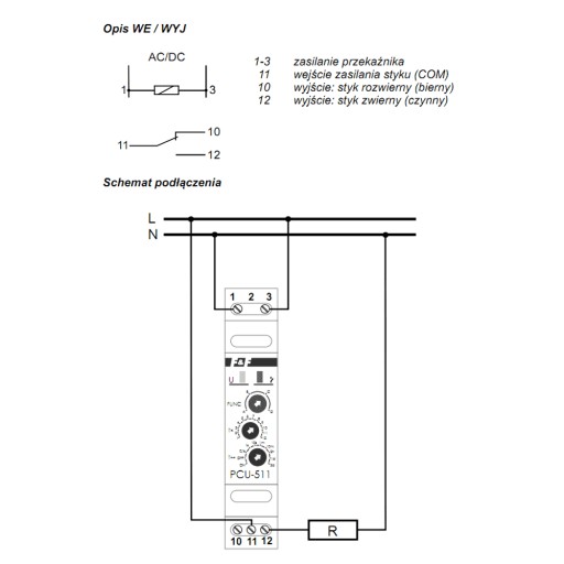 РЕЛЕ ВРЕМЕНИ 1P 8A F&F PCU-511 UNI