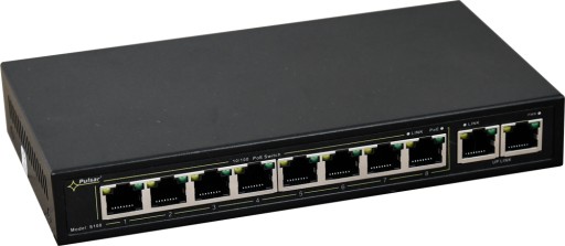 КОММУТАТОР 10-ПОРТОВЫЙ ДЛЯ IP-КАМЕР 8x PoE PULSAR S108-90W