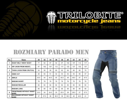 TRILOBITE Мотоциклетные джинсы Parado | р.32 SLIM