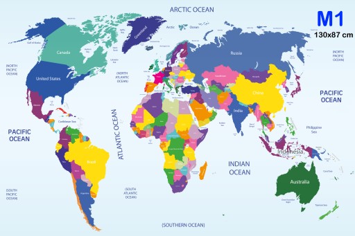 стикер стены карта мира плакат