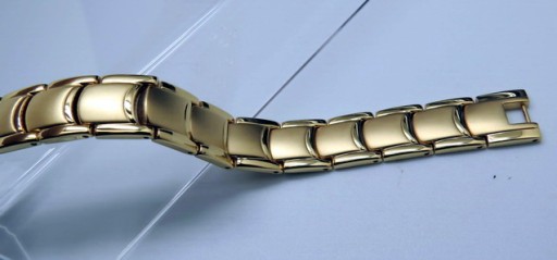 ZŁOTA ZDROWOTNA BRANSOLETA BRANSOLETKA MĘSKA MAGNETYCZNA MOCNE MAGNESY