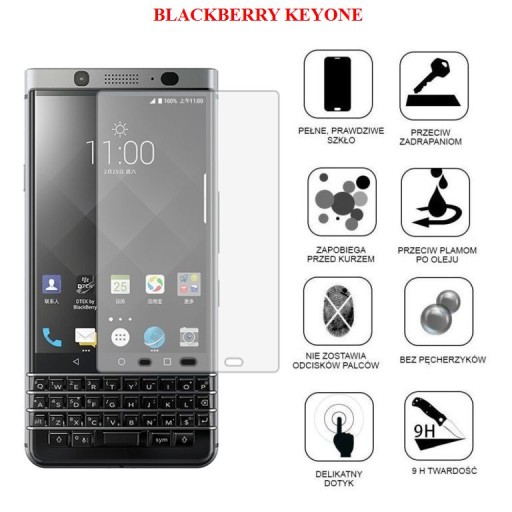 Szkło Hartowane 3D do BlacBerry Keyone cały ekran