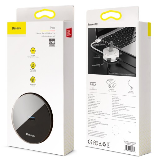 Концентратор 4 в 1 USB на USB 3.0 + 3 порта USB 2.0 Baseus 15 см (черный)