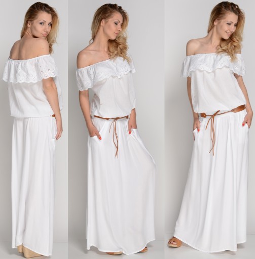 Красивая длинная юбка SUMMER WHITE BOHO MAXI