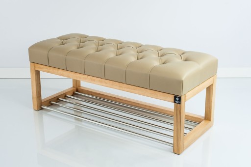 65 Производитель Бежевая стеганая скамья EMRA WOOD Design