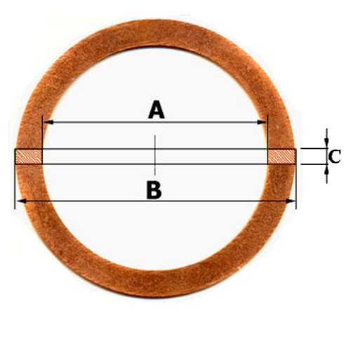 PODKŁADKA uszczelka miedziana 5 x 9 x 1 mm 5szt